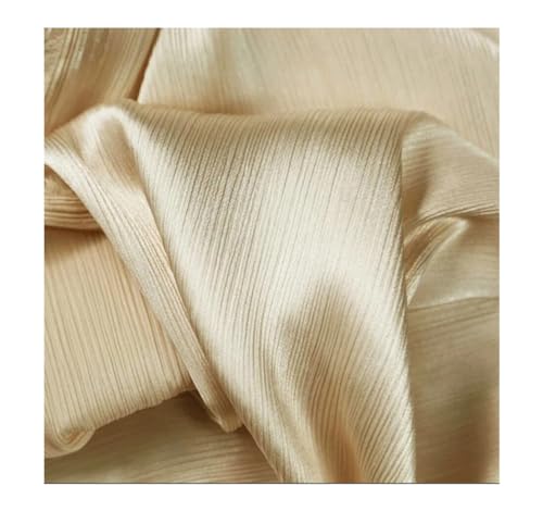 DUANGYMM Seidenstoff, Satinstoff, Polyester Crinkled Satin Chiffon Stoff 1,5 Meter Breite Multicolor 1-10 Meter Länge(4 Nude,5Meters X 1.5Meter) von DUANGYMM