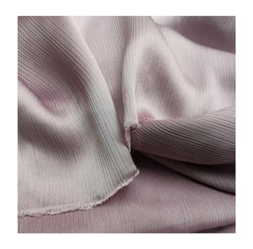 DUANGYMM Seidenstoff, Satinstoff, Polyester Crinkled Satin Chiffon Stoff 1,5 Meter Breite Multicolor 1-10 Meter Länge(5 Gray9 Lilac,1Meter X 1.5Meter) von DUANGYMM