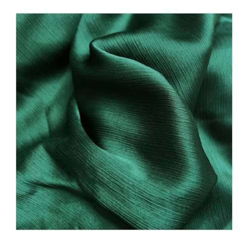 DUANGYMM Seidenstoff, Satinstoff, Polyester Crinkled Satin Chiffon Stoff 1,5 Meter Breite Multicolor 1-10 Meter Länge(8 Deep En8,5Meters X 1.5Meter) von DUANGYMM