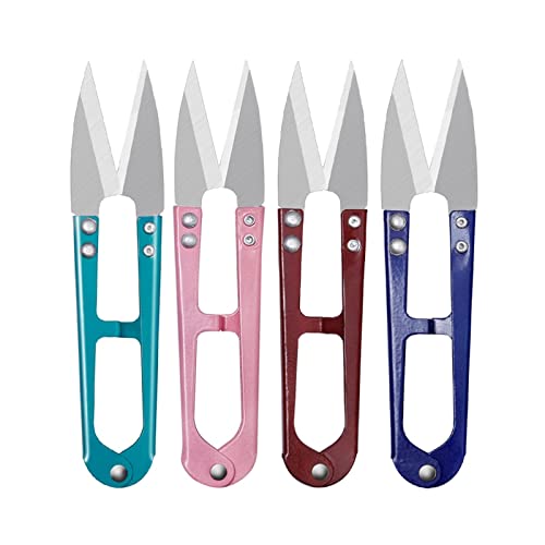 DUANGYMM U-förmige Nähschere, 2 Stücke Schneiden Nähen Schere Schere Kreuzstich Stickschere Schneiderschere Stoffbedarf Garnschere Faden(4 Color) von DUANGYMM
