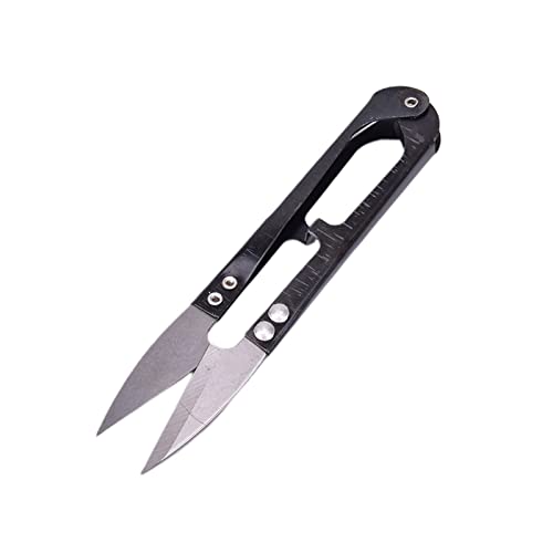 DUANGYMM U-förmige Nähschere, 3 STÜCKE Multicolor Trimmen Nähen Schere Zangen U Form Clippers Garn Edelstahl Schere Schneider 10,5 cm * 2,3 cm(Black) von DUANGYMM