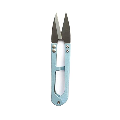 DUANGYMM U-förmige Nähschere, 3 Stück Mini-Schere aus Kohlenstoffstahl, U-Form, Nähschere, Schneidewerkzeuge, Garnschneider, Trimmzange, Stricken, Basteln(Ligth Blue) von DUANGYMM