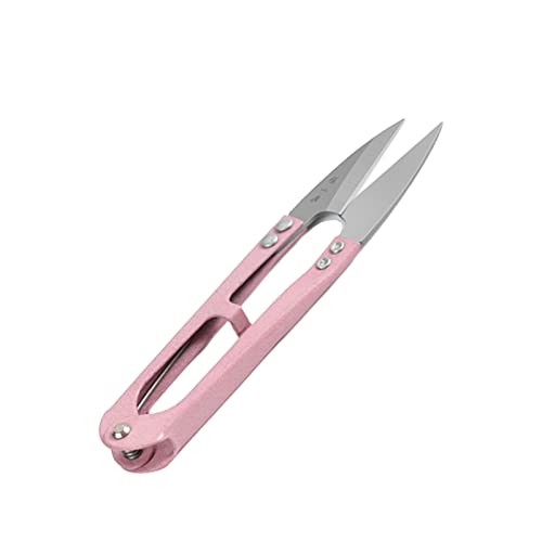 DUANGYMM U-förmige Nähschere, 3 Stück Mini-Schere aus Kohlenstoffstahl, U-Form, Nähschere, Schneidewerkzeuge, Garnschneider, Trimmzange, Stricken, Basteln(Pink) von DUANGYMM