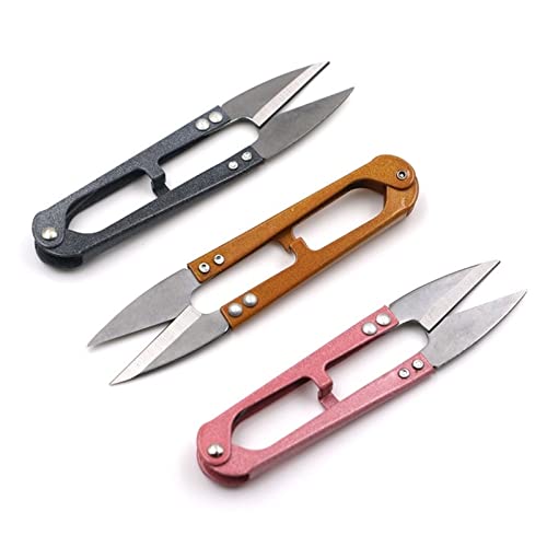 DUANGYMM U-förmige Nähschere, 3 Teile/los Fadenschere Schneiden Nähen Schere Schere Kreuzstich Stickerei Schneiderschere Stoffzubehör Werkzeuge for Nähen(Three Colors) von DUANGYMM