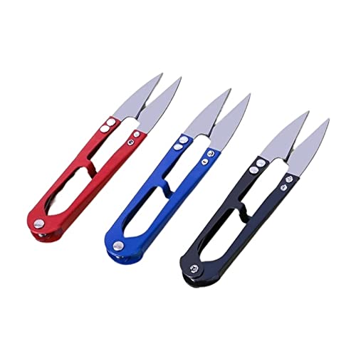 DUANGYMM U-förmige Nähschere, 5 Stück tragbare U-förmige Nähschere Schneiderschere Praktisches Nähzubehör Garnschere Fadenschneider Zangen(Mixed Color) von DUANGYMM