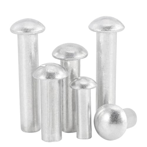 DUANGYMM Vollnieten, GB867 M2 M2.5 M3 M4 M5 M6 M8 Aluminiumlegierung Vollknopfkopfniete Selbststeckende Niete Handklopfniete, 8mm(4mm,M2.5 (100pcs)) von DUANGYMM