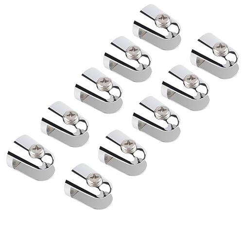 DUANSIYU Glasklemme 10/20 STÜCKE Halter Glasklemmen Halterung Unterstützung Ecke Weinschrank Trennwand Quadratische Platte Klemme for Möbelbeschläge Glashalter Edelstahl(10PCS) von DUANSIYU