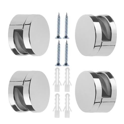 DUANSIYU Glasklemme 4Pcs Glas Klemm Halter Runde Spiegel Befestigung Halterung Mit Schrauben Glashalter Edelstahl DUANSIYU Glasklemme 4Pcs Glas Klemm Halter Runde Spiegel Befestigung Halterung Mit Schrauben Glashalter Edelstahl von DUANSIYU