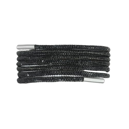 DUANSIYU Kordel FüR Jogginghose 2Pcs Strass Schnürsenkel Schnürsenkel Kordelzug Schnur Helle Kreuz Flechten Kleidung Zubehör Kordel FüR Hoodie(Noir,120cm) von DUANSIYU