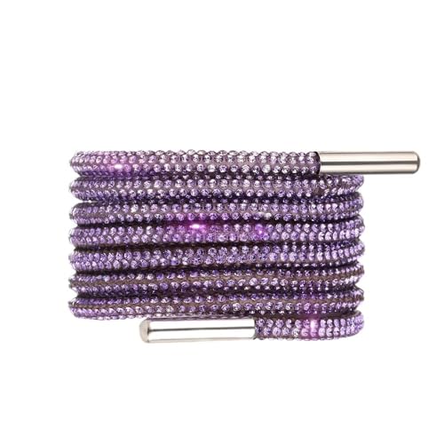 DUANSIYU Kordel FüR Jogginghose 2Pcs Strass Schnürsenkel Schnürsenkel Kordelzug Schnur Helle Kreuz Flechten Kleidung Zubehör Kordel FüR Hoodie(Purple,140cm) von DUANSIYU