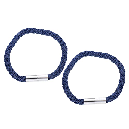 1 Paar magnetische Vorhang-Raffhalter mit Säulengurt-Clips, elegante dekorative Webseil-Vorhanghalter für Zuhause, Büro (blau) von DUANxiaoyanK