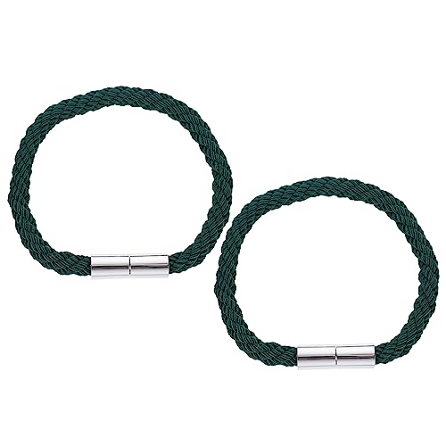 1 Paar magnetische Vorhang-Raffhalter mit Säulengurt-Clips, elegante dekorative gewebte Seil-Vorhanghalter für Zuhause, Büro (grün) von DUANxiaoyanK