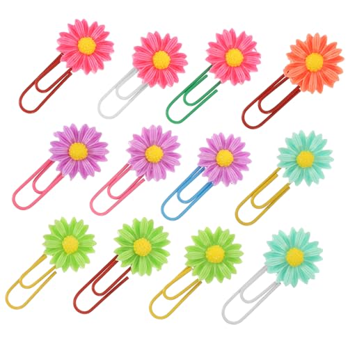 12 Stück niedliche Büroklammern mit Blumenmuster, buntes Blumenmuster, Büroklammern für Buchliebhaber, Schule, Bürobedarf 12 Stück niedliche Büroklammern mit Blumenmuster, buntes Blumenmuster, Büroklammern für Buchliebhaber, Schule, Bürobedarf von DUANxiaoyanK