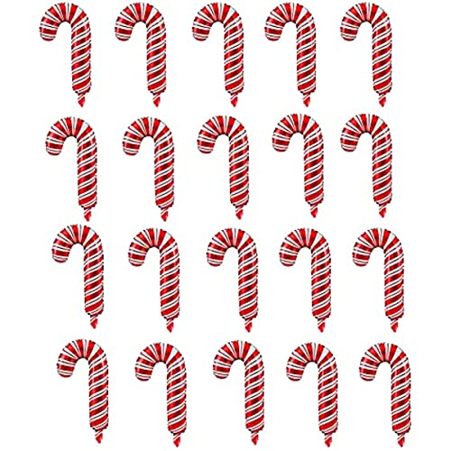 20 Stück Zuckerstangen-Folienballons, aufblasbare Weihnachts-Lutscher-Ballons, für Weihnachten, Party-Dekoration (Farbe/A) von DUANxiaoyanK