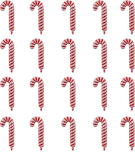 20 Stück Zuckerstangen-Folienballons, aufblasbare Weihnachts-Lutscher-Ballons, für Weihnachten, Party-Dekoration (Farbe/B) von DUANxiaoyanK