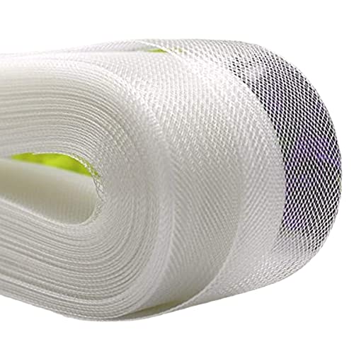 50M Steife Rosshaar Zopf Rosshaar Mesh Braid Trim zum Nähen Hochzeitskleid Ballkleider Zubehör (Weiß) von DUANxiaoyanK