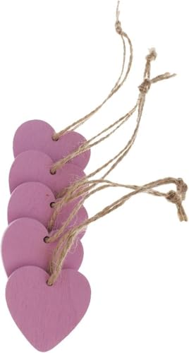 Anhänger in Herzform, Holz, zum Aufhängen, mit Loch und Seilen, für Bastelarbeiten, Heimdekoration, Violett, 10 Stück Anhänger in Herzform, Holz, zum Aufhängen, mit Loch und Seilen, für Bastelarbeiten, Heimdekoration, Violett, 10 Stück von DUANxiaoyanK
