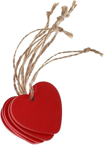 Anhänger in Herzform, zum Aufhängen, mit Loch und Seilen, für Bastelarbeiten, Heimdekoration, Rot, 10 Stück Anhänger in Herzform, zum Aufhängen, mit Loch und Seilen, für Bastelarbeiten, Heimdekoration, Rot, 10 Stück von DUANxiaoyanK