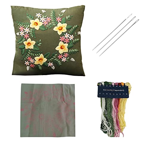 DUANxiaoyanK Stickset, DIY-Stickkissenbezüge, halbfertiges Stichset, für Erwachsene und Anfänger (grün) von DUANxiaoyanK