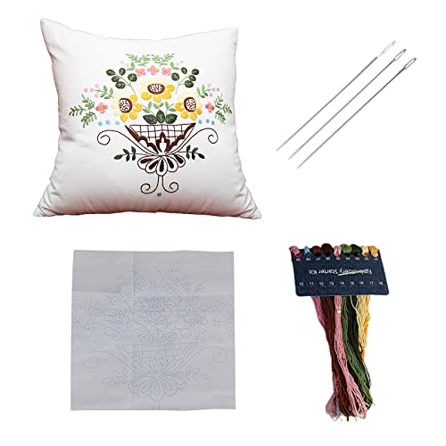 DUANxiaoyanK Stickset, DIY-Stickkissenbezüge, halbfertiges Stichset, für Erwachsene und Anfänger (weiß) von DUANxiaoyanK