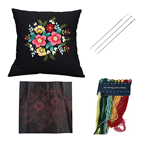 DUANxiaoyanK Stickset, Stickerei-Kissenbezüge, halbfertiges Stichset, für Erwachsene und Anfänger, Schwarz DUANxiaoyanK Stickset, Stickerei-Kissenbezüge, halbfertiges Stichset, für Erwachsene und Anfänger, Schwarz von DUANxiaoyanK