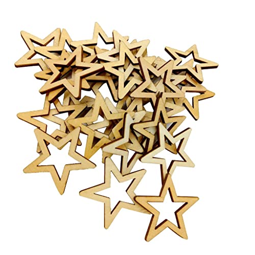 Hölzerne Sternformstücke, unlackiert, hohle Sternform, Holzscheiben, für DIY-Dekorationen (1 Set) von DUANxiaoyanK