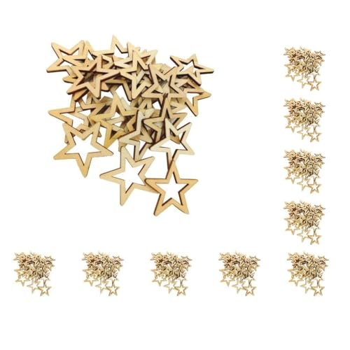 Hölzerne Sternformstücke, unlackiert, hohle Sternform, Holzscheiben, für DIY-Dekorationen (10 Sets) von DUANxiaoyanK