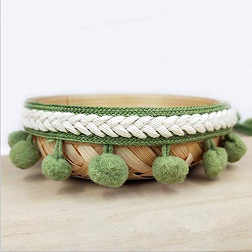 Quasten-Vorhang-Band, Pompon-Fransenband, DIY-Näh-Dekor-Zubehör, für Vorhänge, Kostümdekoration (4,57 m) (grün) von DUANxiaoyanK