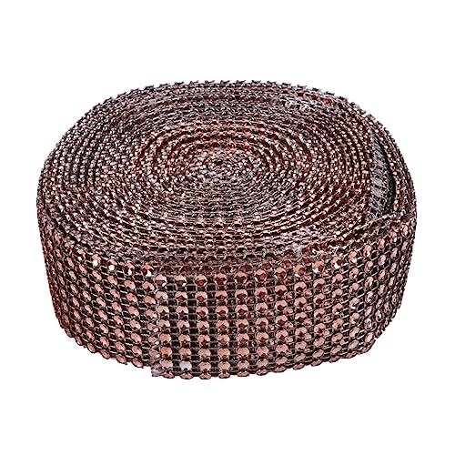 Strass-Diamantband, Dekoration, Strass-Mesh-Band für Kunst, Handwerk, Auto, Geburtstag, Lampenschirm, Dekorationen (Gold) von DUANxiaoyanK