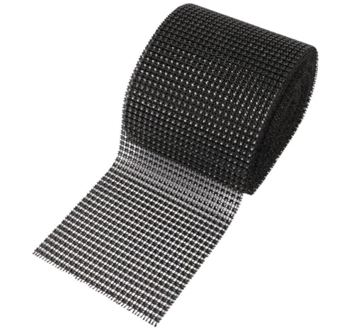 Strass-Diamantband, Dekoration, Strass-Mesh-Band für Kunst, Handwerk, Auto, Geburtstag, Lampenschirm, Dekorationen (schwarz) von DUANxiaoyanK