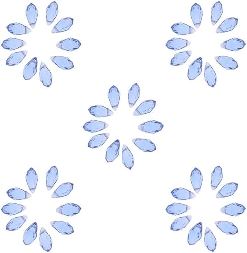 Tropfenförmige Kristallperlen, Glasperlen in Tropfenform, zur Schmuckherstellung, Hellblau, 50 Stück von DUANxiaoyanK