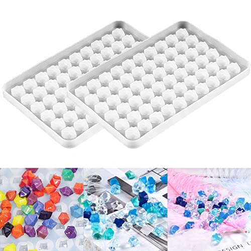 DUBENS 2 Stück Silikonform 60 Hohlräume für Mini Gems 3D Diamant Edelstein Epoxidharz Gießen Mold Resin Formen für DIY Kristalle Stein Schmuck Herstellung Handwerk von DUBENS