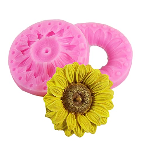 DUBENS 3D Sonnenblumen Silikonform für Fondant Schokolade Candy Kuchen Dekoration Kerze Seife Backen Gebäck Polymer Ton von DUBENS