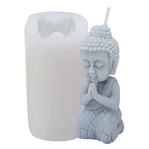 DUBENS Buddha Design Silikon Kerzenform, 3D Buddha Duftkerzen Form Machen, Guanyin Buddha Schimmel für DIY Gips Handwerk, Kuchen Dekorieren (Tathagata) von DUBENS