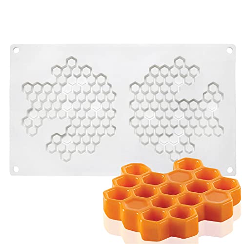 DUBENS Silikon Wabenformen, Schokoladenkuchen Backform Zucker Fondant Süßigkeiten Cupcake Kuchen Dekoration, Leimtropfen Ton Dekorationen DIY Ornamente Anhänger (2 Hohlräume) von DUBENS