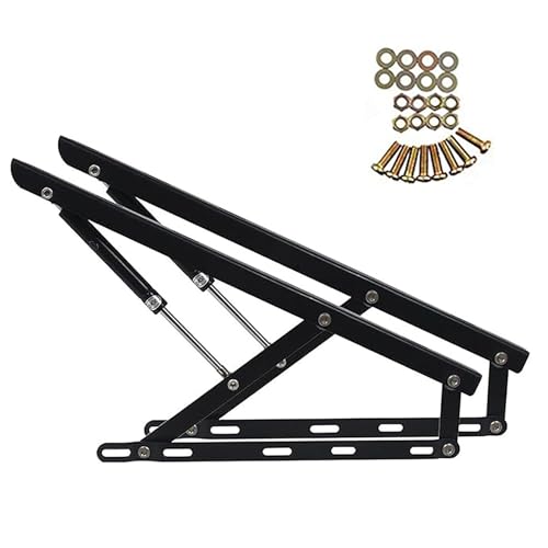 Aufwärts hydraulische Hebebettmechanismus, 2-teilige Gasfedern for schwere Bettkästen, Hochleistungs-Gasfederstrebe, pneumatischer Klappbettlift, Gasfeder-Bettlift-Kit, Möbelbeschläge(Black,600mm) von DUBTEDHOU