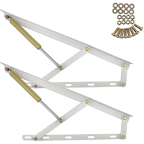 Aufwärts hydraulische Hebebettmechanismus, 2-teilige Gasfedern for schwere Bettkästen, Hochleistungs-Gasfederstrebe, pneumatischer Klappbettlift, Gasfeder-Bettlift-Kit, Möbelbeschläge(White,900mm) von DUBTEDHOU