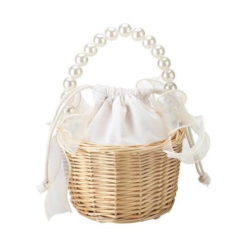 DUBTEDHOU Hochzeit Korb Blume, Handheld Organizer Supplies Elegante Blumen-Aufbewahrungsbox mit weißem Netz(S) von DUBTEDHOU