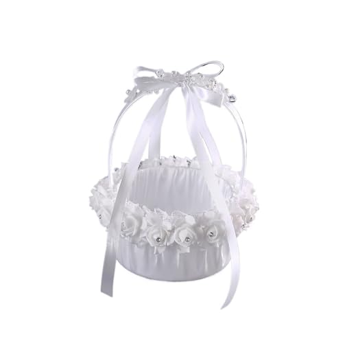 DUBTEDHOU Hochzeit Korb Blume, Hochzeitsblumen Dot Diamond Braut Einfache Satin Spitze Romantische Hochzeitsblumen Dekoriert DUBTEDHOU Hochzeit Korb Blume, Hochzeitsblumen Dot Diamond Braut Einfache Satin Spitze Romantische Hochzeitsblumen Dekoriert von DUBTEDHOU