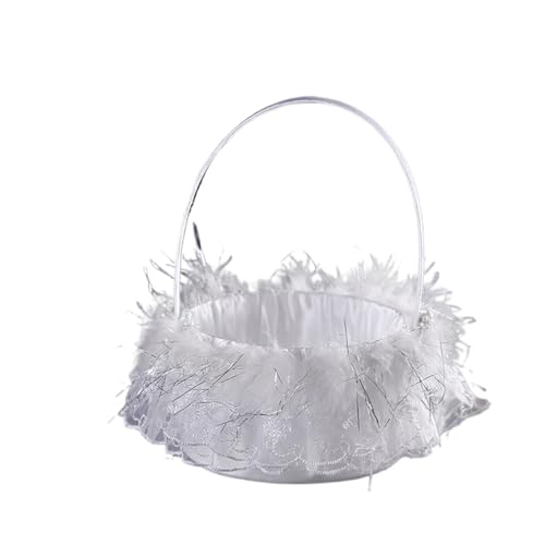 DUBTEDHOU Hochzeit Korb Blume, Spitzendekoration Romantische Hochzeitsbedarf Blumenkind trägt kleinen Korb mit Blumen DUBTEDHOU Hochzeit Korb Blume, Spitzendekoration Romantische Hochzeitsbedarf Blumenkind trägt kleinen Korb mit Blumen von DUBTEDHOU