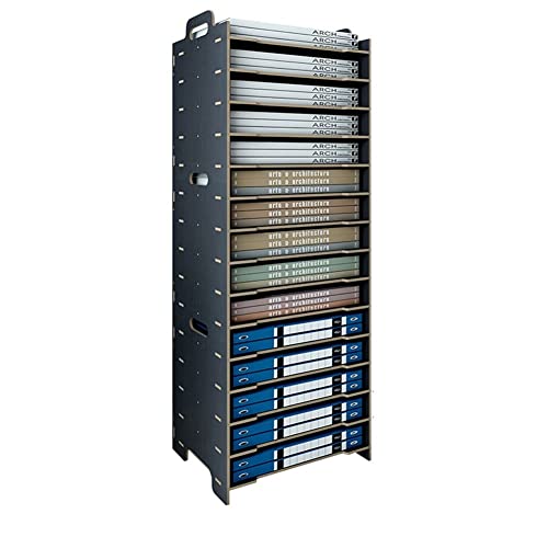 Holzschreibtisch Lagerung, 3-stufiger stapelbarer Aktenständer, Schreibtisch-Organizer, vertikal, mehrfarbig, mehrere Größen(Black,A) von DUBTEDHOU