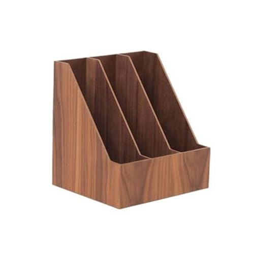 Holzschreibtisch Lagerung, Aktenhalter aus Holz, 3 vertikale Fächer, mehrfarbig(Bruin) von DUBTEDHOU