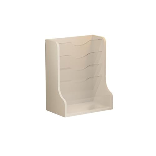Holzschreibtisch Lagerung, Vertikaler Aktenordnerhalter mit 5 Fächern, Zeitschriftenständer, Organizer, mehrfarbig, 32 x 19,8 x 40,1 cm(White) von DUBTEDHOU