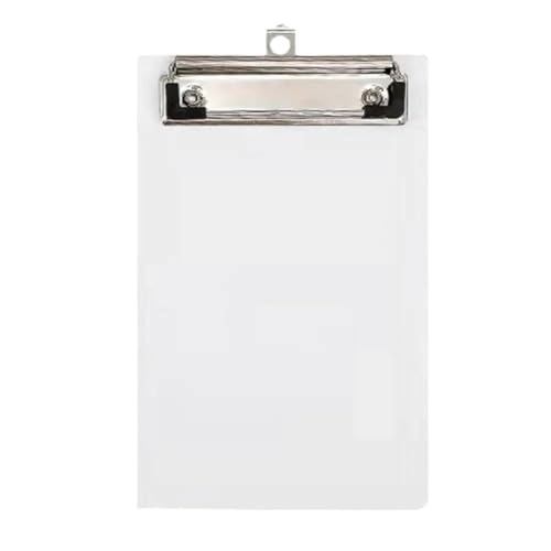 Klemmbretter aus Acryl, 3-teiliger Clip-Schreibblock, multifunktional, hartes Schreibwaren, Testpapier, A4, A5, A6, Aktenordner, Dokumentenhalter for Studenten for Unternehmen(White A4) von DUBTEDHOU