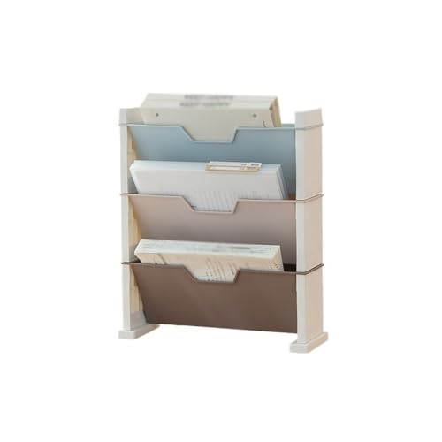 Plastik-Desktop-Dateimanager, 3-stufiger Aktenordner, Zeitschriften- und Papier-Organizer for Büro, Zuhause, Schule, mehrfarbig(Multi-colored) von DUBTEDHOU