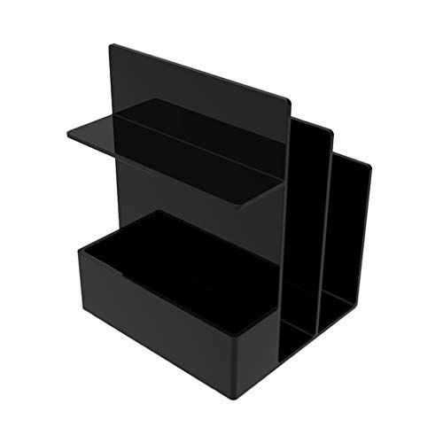 Plastik-Desktop-Dateimanager, Schreibtisch-Akten-Organizer-Zeitschriftenständer aus Acryl, mehrfarbig, 18 x 16,5 x 23,2 cm(Black) von DUBTEDHOU