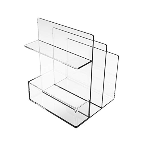 Plastik-Desktop-Dateimanager, Schreibtisch-Akten-Organizer-Zeitschriftenständer aus Acryl, mehrfarbig, 18 x 16,5 x 23,2 cm(Clear) von DUBTEDHOU