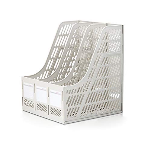 Plastik-Desktop-Dateimanager, Schreibtisch-Organizer, Zeitschriftenablage, Weiß-Stil, grau, Kunststoff, 25,8 x 26,2 x 31,3 cm(Grey) von DUBTEDHOU