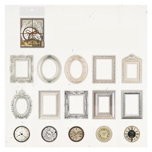 Retro-Clipboard-Aufkleberpackung, Scrapbook-Papier, 15 Uhr, Rand, Alter, Kapitel, Collage(1) von DUBTEDHOU