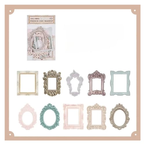 Retro-Clipboard-Aufkleberpackung, Skulpturpapier, 10 Stück, Serie „Romantische Begegnung“, hohles Relief, Vintage-Rahmen, Collage(B) von DUBTEDHOU